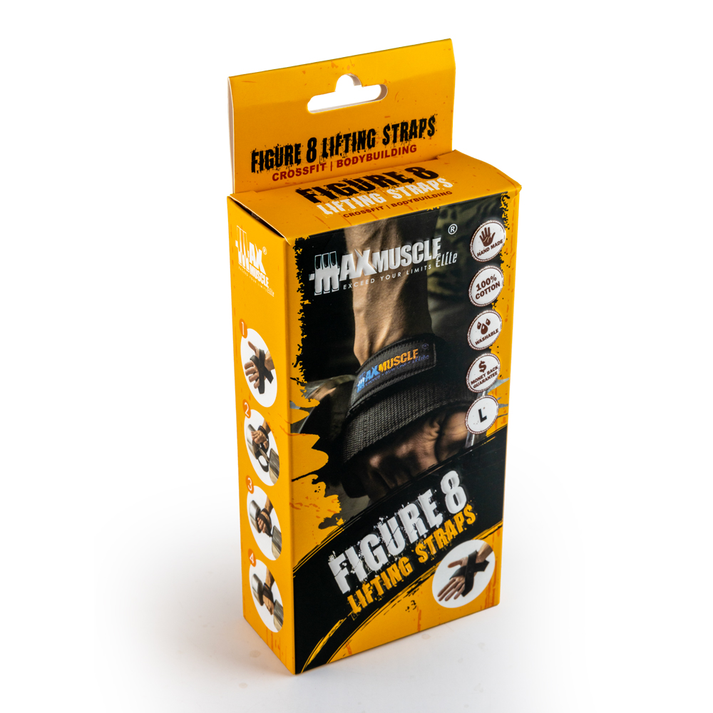 Max Muscle Figure 8 lifting Straps-Large | Maxmuscle Elite